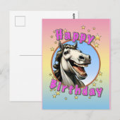 fijne verjaardag paard briefkaart (Voorkant / Achterkant)