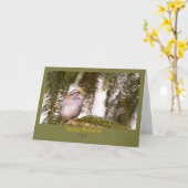 Fijne verjaardag Pap Bird in Tree Kaart (Gele Bloem)