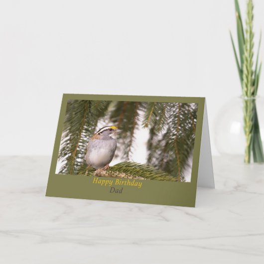 Fijne verjaardag Pap Bird in Tree Kaart (Voorkant)