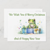 Fijne verjaardag Schattige groene kikker met ingep Briefkaart (Voorkant / Achterkant)