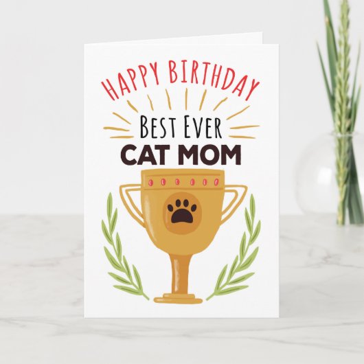 Fijne verjaardag van de kat - Beste ooit kat mam! Kaart (Voorkant)