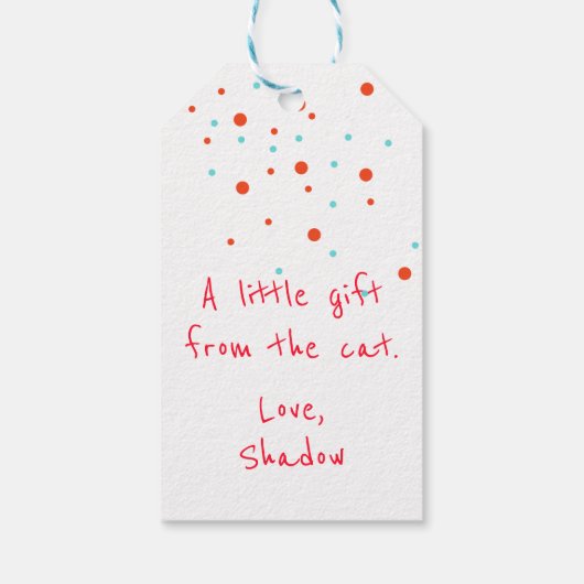 Fijne verjaardag van het kattencadeautje Label Cadeaulabel (Achterkant)