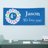 Fijne verjaardag van kinderen Cirkel van sterren I Spandoek (Beurs)