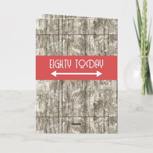 Fijne verjaardag vandaag 80 heet red grijy kaart (Achterkant)