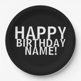 "Fijne verjaardag voor jou!" Bord zwart-wit papier