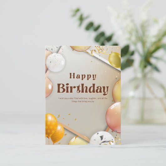 Fijne Verjaardag voor jou Briefkaart (Staand voorkant)