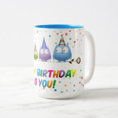 Fijne verjaardag voor jou, Owls, Tweekleurige Koffiemok (Voorkant rechts)