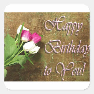 Fijne verjaardag voor jou vierkante sticker