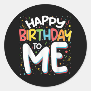 Fijne verjaardag voor mij, grappig verjaardagsfees ronde sticker