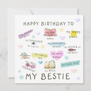 Fijne verjaardag voor mijn beste vriendin feestdagenkaart