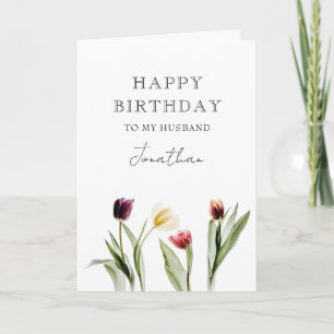 Fijne verjaardag voor mijn man Tulpen Kaart