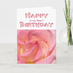 Fijne verjaardag voor mijn zus! Kaarten Pink Rose