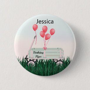Fijne verjaardag Wagon Button Pin