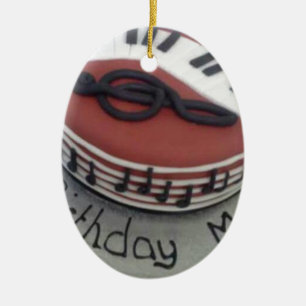 Fijne verjaardagstaart keramisch ornament