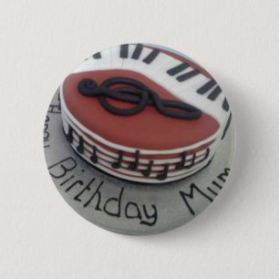 Fijne verjaardagstaart ronde button 5,7 cm