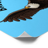 Fijne vliegende kale cartoon illustratie poster (Hoek)