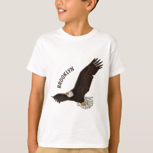 Fijne vliegende kale cartoon illustratie t-shirt