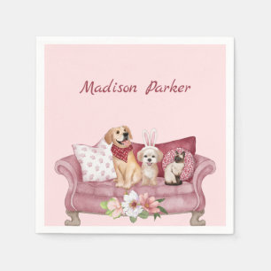 Fijne vrienden op de bank servet