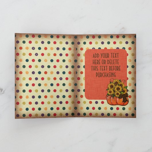 Fijne vrijdag! | Pompoen en zonnebloemen Bedankkaart (Binnen)