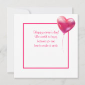 Fijne vrouwendag! 8 maart Internationale feestdag Kaart (Achterkant)