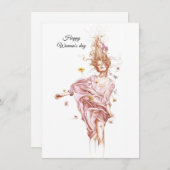 Fijne vrouwendag feestdagenkaart (Voorkant / Achterkant)