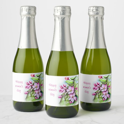 Fijne vrouwendag sparkling wijnetiket (Flessen)