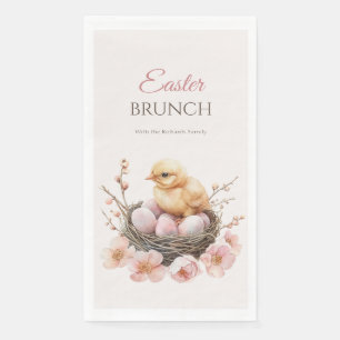 Fijne Waterverf Easter Nest Egg & Chick Brunch Servet