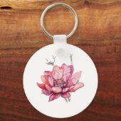 Fijne Waterverf Floral Sleutelhanger (Voorkant)