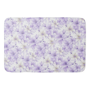 Fijne Waterverf Paarse Bloemen Badmat