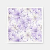 Fijne Waterverf Paarse Bloemen Servet (Voorkant)