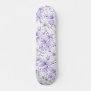 Fijne Waterverf Paarse Bloemen Skateboard