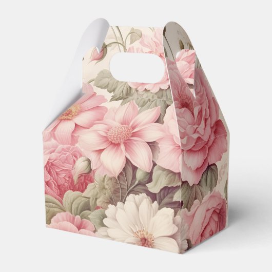 Fijne Waterverf Roze Rozen & Appelbloesems Bedankdoosjes (Achterkant)