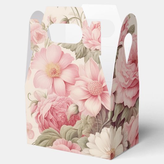 Fijne Waterverf Roze Rozen & Appelbloesems Bedankdoosjes (Geopend)