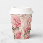 Fijne Waterverf Roze Rozen & Appelbloesems Papieren Bekers (Links)