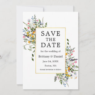 Fijne Waterverf Wildbloemen Lijst Save The Date