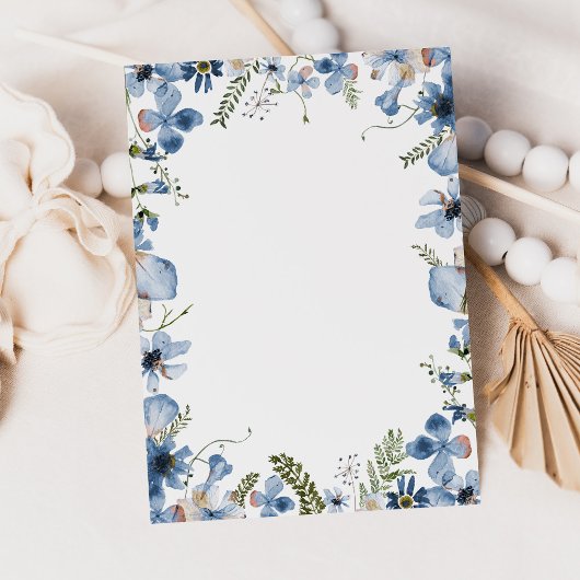 Fijne wilde bloemen in Dusty Blue Post-it® Notes