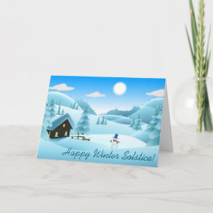 Fijne winterzonnewende! Snowman Feestdagen Kaart