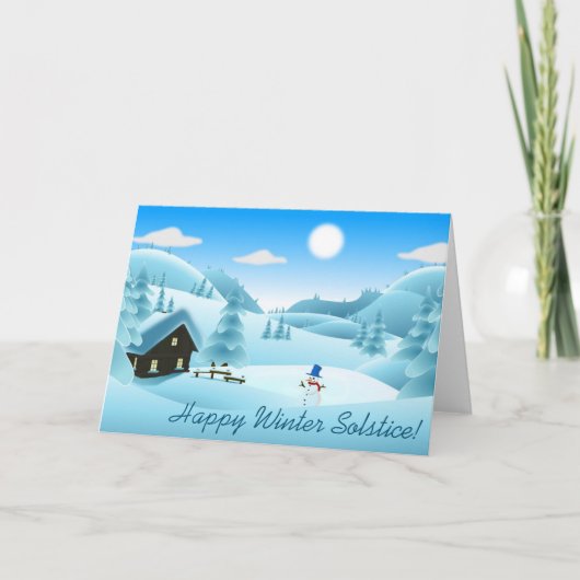 Fijne winterzonnewende! Snowman Feestdagen Kaart (Voorkant)