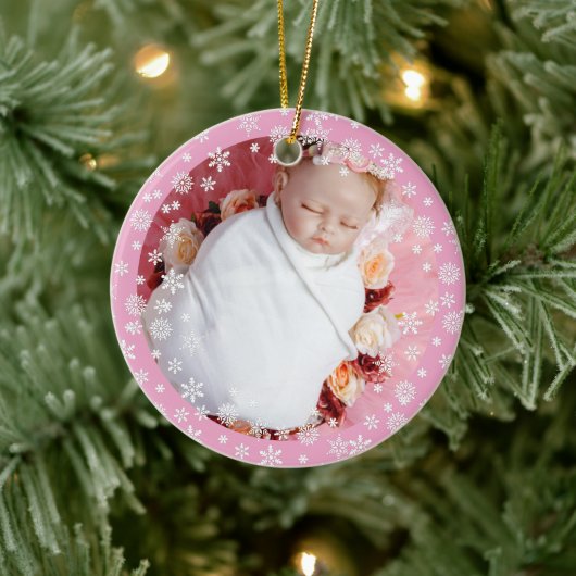 Fijne witte sneeuwbaby's eerste kerst keramisch ornament (Boom)