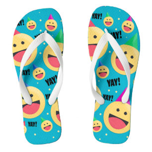 Fijne YAY Emojis in de contactdozen van de Partij Teenslippers