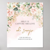 Fijne zachte pastel roze rozen goud Oh snap teken Poster (Voorkant)