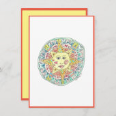 Fijne zon - Flat note card Bedankkaart (Voorkant / Achterkant)