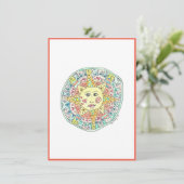 Fijne zon - Flat note card Bedankkaart (Staand voorkant)