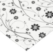 Fijne zwarte bloemen tafelkleed (Gekanteld)