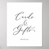 Fijne Zwarte Calligrafie Kaarten en Geschenken Bor Poster (Voorkant)