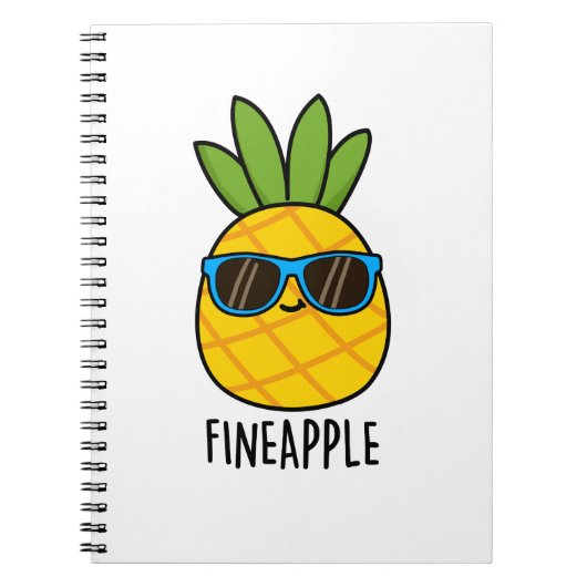Fijneappel Grappig Koel Ananas Woordspeling Notitieboek (Voorkant)