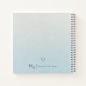 Fijngevoelig Script Gradient Blue Gepersonaliseerd Notitieboek (Achterkant)