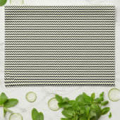 Fijnkleurig zigzag patroon zwart en crème theedoek (Gevouwen)