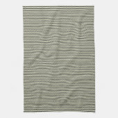 Fijnkleurig zigzag patroon zwart en crème theedoek (Verticaal)