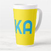 FIKA Bold Geel en Blauw Latte Mok (Rechterhoek)
